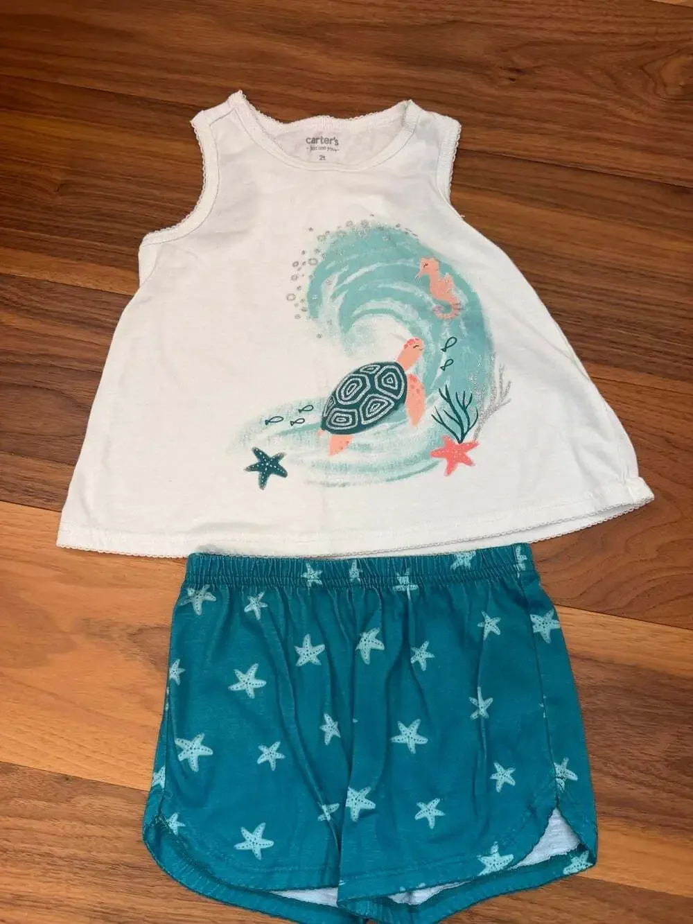 Carter's Girls 2T Nautical Mermaid PJ Trio